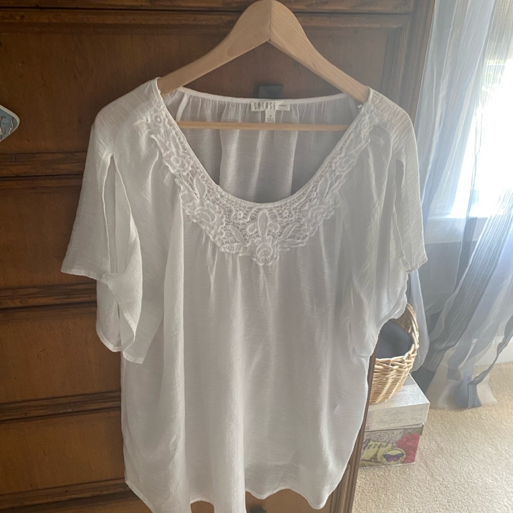 Spense White Lace Detail Women's Robe - Picture 14 of 14